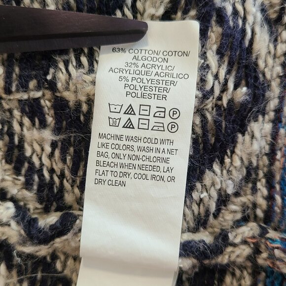 Lucky Brand Southwest Aztec Print Duster Cardigan Multi Color Cotton Blend XS - Picture 8 of 8